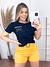 Blusa cropped com nó bolsinho laço malha